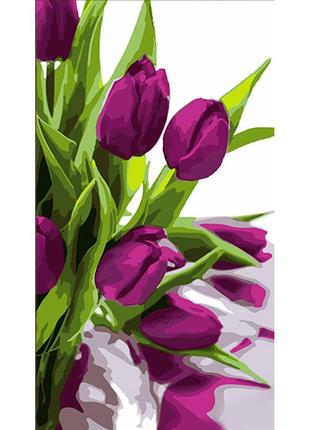 Картина за номерами Strateg Фіолетові тюльпани 50х25 см. WW213...