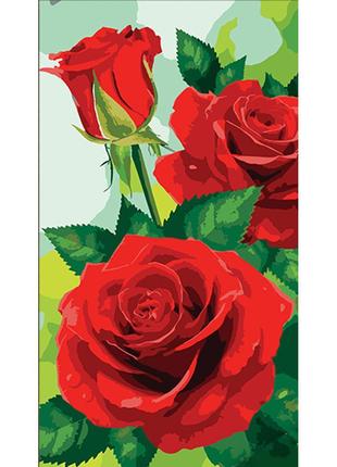 Картина по номерам Strateg Красные розы 50x25 см ww178 WW178 н...