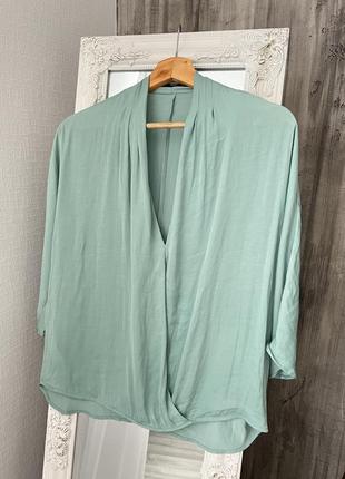 Мятная блузка легкая летняя блузка невероятная блуза свободног...