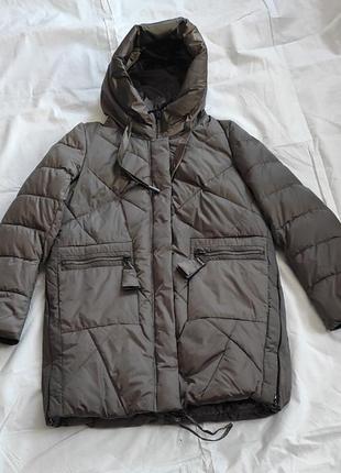 Нова зимова куртка колір мокко біо-пух l xl