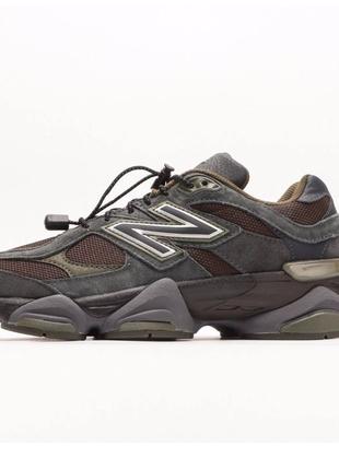 Мужские кроссовки New Balance 9060 Grey Brown, серые замшевые ...