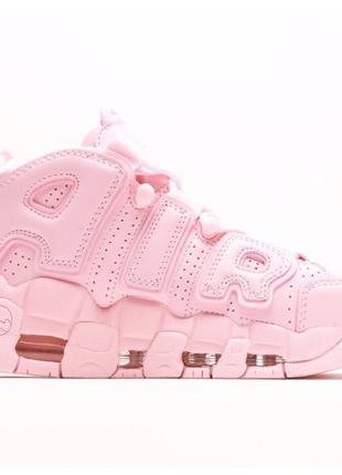 Женские кроссовки Nike Air More Uptempo Pink, розовые кожаные ...