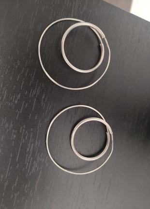 Серебряные серьги кольца 925 проби