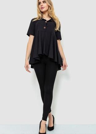 Блузка-туника, цвет черный, 186r024
