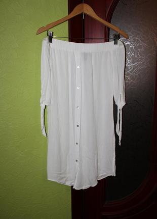 Белое платье, туника на плече, вискоза, размер м от new look