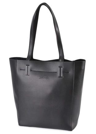 ЧЕРНАЯ - фабричная сумка-шоппер с простым кроем и минимальной ...