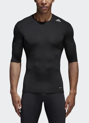 Компресійна футболка термо adidas чорна спортивна techfit