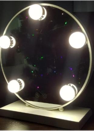 Зеркало для макияжа с led подсветкой led mirror 5 led jx-526 б...