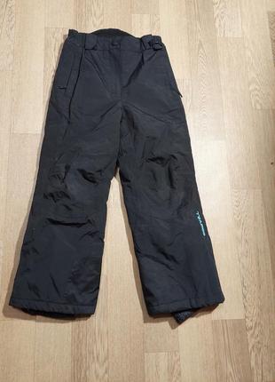 Alive черные штаны полукомбинезон лыжные  р 122-128
