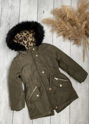 Зимова куртка, парка на дівчинку 3-4 роки ( зріст 98-104 см)