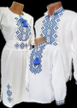 Белое женское Платье Вышиванка для Пары любой орнамент Family ...