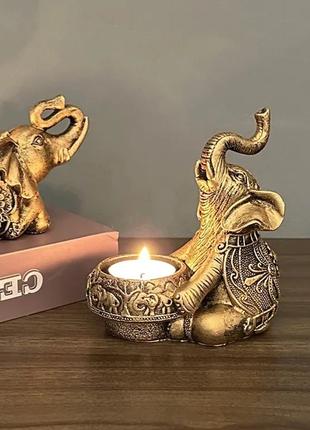 Декоративний свічник слон, подарунок на удачу
