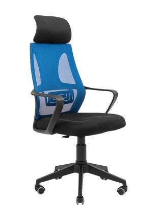 Кресло Профи Пластик Пиастра Сетка черная + синяя