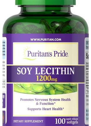 Соевый лецитин 1200 мг Puritan's Pride Soy Lecitine 100 желати...