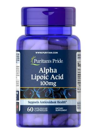 Натуральна добавка Puritan's Pride Alpha Lipoic Acid 100 mg, 6...