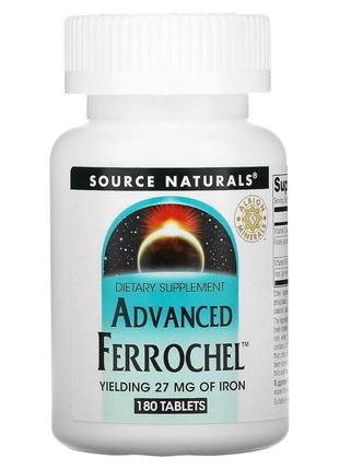 Вітаміни та мінерали Source Naturals Advanced Ferrochel, 180 т...
