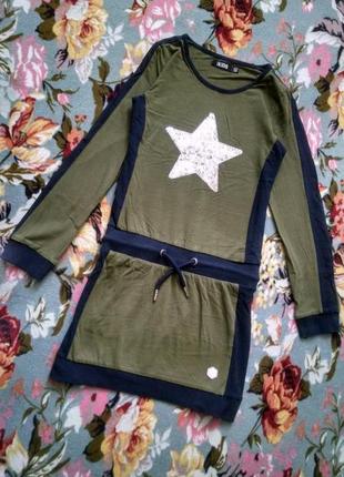 Стильное платье,туника со звездой для девочки 7-8 лет
