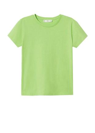 Зеленая классическая базовая футболка mango s, m, l, xl, 36, 3...
