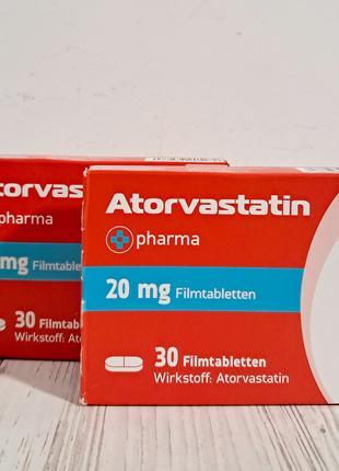 Atorvastatin 20мг 30 шт,  аторвастатін Виробник pharma до 02/2025