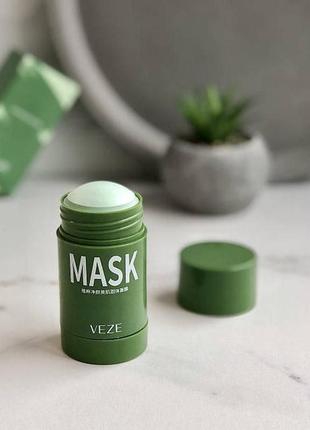 Очищающая твердая маска для лица против угрей зеленый чай veze