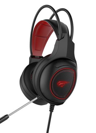 Навушники ігрові Havit HV-H2239d з мікрофоном чорний/червоний