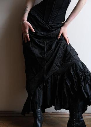 Невероятная черная винтажная юбка миди