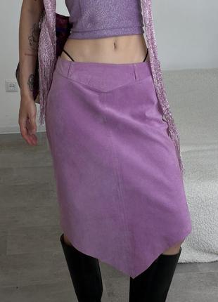 Роскошная нежно фиолетовая зашевая натуральная винтажная юбка