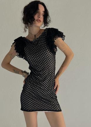 Роскошное черное платье с открытой спинкой, французское