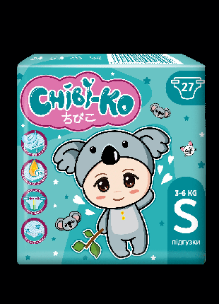 Chibi-Ko детские подгузники S 3-6 кг, 27 шт