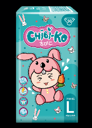 Chibi-Ko детские подгузники L 7-14 кг, 50 шт