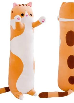 Мягкая игрушка Кот Батон 50 см, кот батон обнимашка цвет рыжий