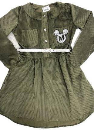 Платье для девочки Мики Маус рост 134, 140 см Зеленое (630)