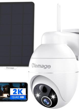 Уличная камера наблюдения elemage 2K с солнечной панелью, PTZ-...