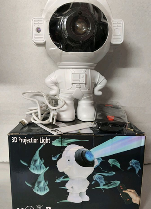 Нічник проєктор космонавт 3D зоряне небо Bluetooth колонка 19 см