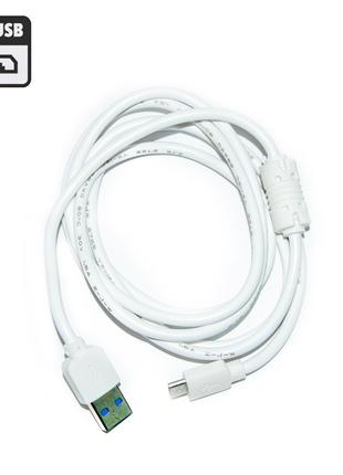Шнур для заряджання micro USB 1.5 метра 2.1А, Білий, кабель дл...