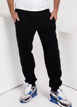 Черные утепленные флисом спортивные штаны с манжетами, размер XL
