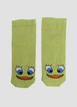Салатові жіночі шкарпетки, з принтом, середньої довжини, 167r337