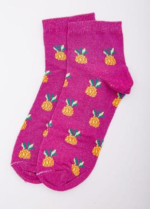 Жіночі шкарпетки, кольору фуксії з принтом, 167r362