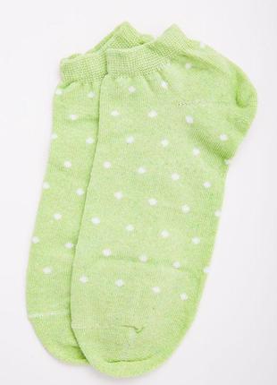 Жіночі короткі шкарпетки, салатового кольору в принт, 131r1370...