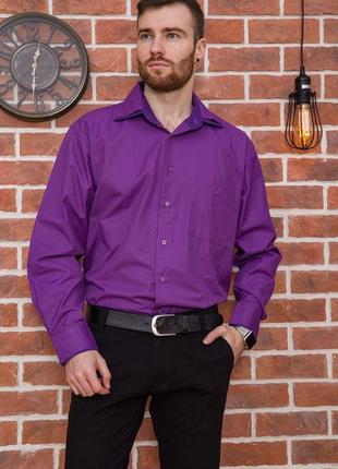 Сорочка чоловіча в смужку, колір світло-фіолетовий, 131r151013