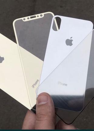 Цветные защитные, закалённые стёкла iPhone(айфон)