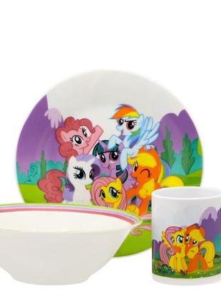 Детский набор посуды "маленький пони" то-16