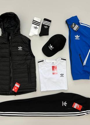 Adidas 8в1 жилет-кофта-штани-футболка-кепка-2пари носки