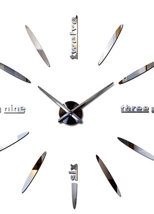 Настенные объемные 3D часы большие 120см с овалами и надписью ...