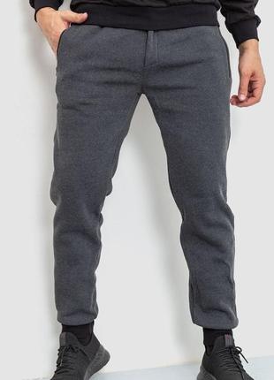 Спортивные штаны мужские на флисе цвет темно-серый