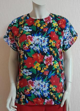 Шикарная шифоновая блузка в цветочный принт c&a, 💯 оригинал, м...