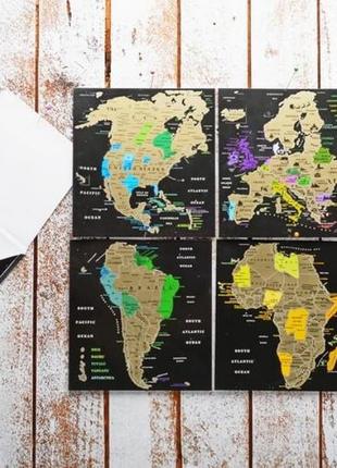 Набір скретч відкрита карта світу в конверті