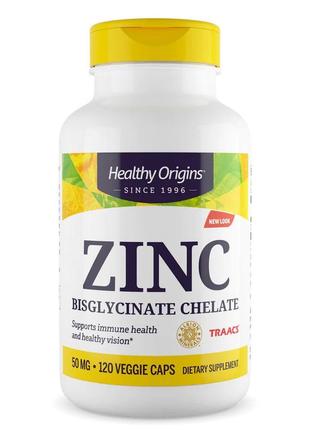 Витамины и минералы Healthy Origins Zinc Bisglycinate Chelate ...