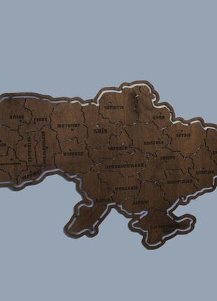 Карта Украины из дерева на стену