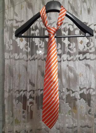 Мужской шелковый галстук бренд viessmann   silk 100%  цвет ора...